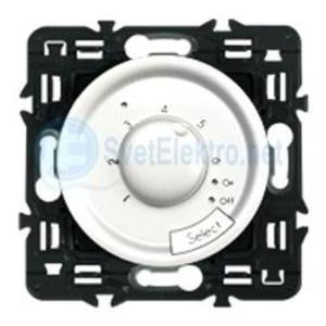 Фото Legrand Celiane 696956 Термостат для теплого пола (16 А, с/у, под рамку, поворотный, титан)