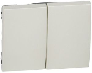 Фото Legrand Valena 696884 Выключатель 2-клавишный (10 А, под рамку, с/у, алюминий)
