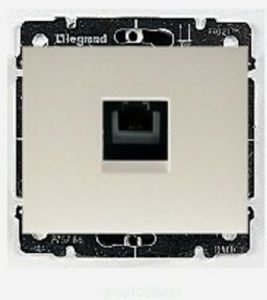 Фото Legrand Galea Life 696889 Розетка компьютерная (RJ11, жемчужный)
