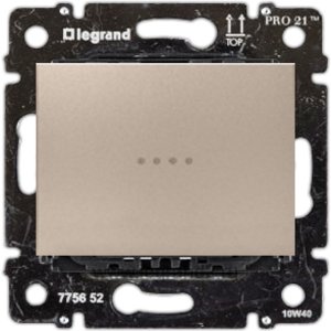 Фото Legrand Valena 696862 Выключатель 2-клавишный (10 А, под рамку, с/у, титан)