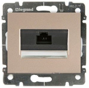 Фото Legrand DIY Galea Life 696870 Розетка компьютерная (RJ45, UTP, cat 5, под рамку, скрытая установка, титан)