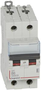 Фото Legrand DX3 407506 Автоматический выключатель двухполюсный 6А (10 кА, B)
