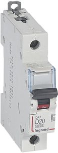 Фото Legrand DX3 407972 Автоматический выключатель однополюсный 20А (6 кА, D)