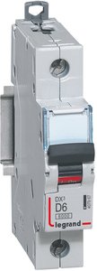 Фото Legrand DX3 407967 Автоматический выключатель однополюсный 6А (6 кА, D)