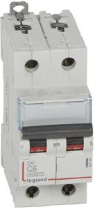 Фото Legrand DX3 407796 Автоматический выключатель двухполюсный 6А (10 кА, C)