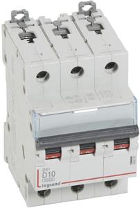 Фото Legrand DX3 408087 Автоматический выключатель трехполюсный 10А (10 кА, D)