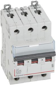 Фото Legrand DX3 408091 Автоматический выключатель трехполюсный 25А (10 кА, D)