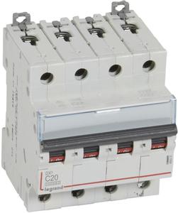 Фото Legrand DX3 409337 Автоматический выключатель четырехполюсный 20А (16 кА, C)