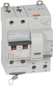 Фото Legrand DX3 411158 Автоматический выключатель дифференциального тока двухполюсный 16А (тип AC, 10 кА)