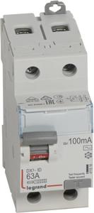 Фото Legrand DX3 411516 Выключатель дифференциального тока двухполюсный 63А 0.1А (тип AC)