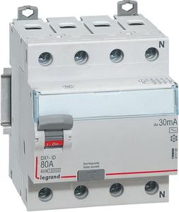 Фото Legrand DX3 411705 Выключатель дифференциального тока четырехполюсный 80А 0.03А (тип AC)
