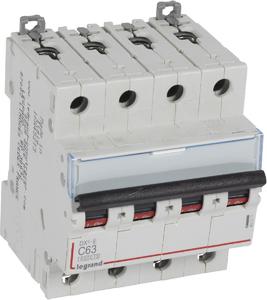 Фото Legrand DX3-E 407311 Автоматический выключатель четырехполюсный 63А (6 кА, C)