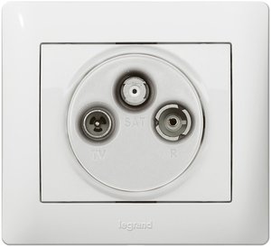 Фото Legrand Galea Life 771089 Крышка для розетки телевизионной (TV, Radio, SAT, 3 шт, белый)