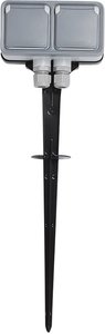 Фото Legrand Plexo 069749 Розетка двойная переносная (16 А, 2x2К+3, крышка, IP55, в сборе, открытая установка, серый)