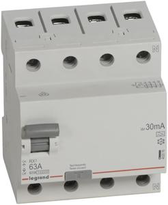 Фото Legrand RX3 402076 Выключатель дифференциального тока четырехполюсный 63А 0.03А (тип А)