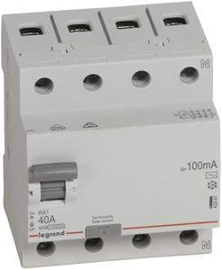 Фото Legrand RX3 402067 Выключатель дифференциального тока четырехполюсный 40А 0.1А (тип AC)