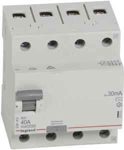 Фото Legrand RX3 402063 Выключатель дифференциального тока четырехполюсный 40А 0.03А (тип AC)