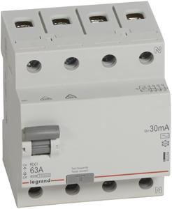 Фото Legrand RX3 402064 Выключатель дифференциального тока четырехполюсный 63А 0.03А (тип AC)