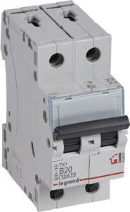 Фото Legrand TX3 403987 Автоматический выключатель двухполюсный 20А (10 кА, B)