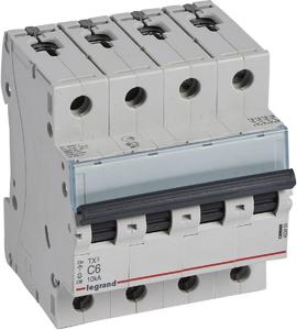 Фото Legrand TX3 403955 Автоматический выключатель четырехполюсный 6А (10 кА, C)