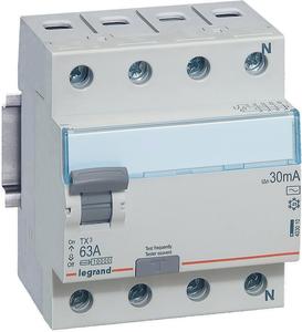 Фото Legrand TX3 403010 Выключатель дифференциального тока четырехполюсный 63А 0.03А (тип AC)