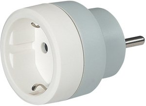 Фото Legrand Элиум 050382 Адаптер-переходник без заземления (16 А, з/к, 250 В, белый/серый)