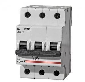 Фото Legrand DX3-E 604832 Автоматический выключатель трехполюсный 6А (6 кА, C)