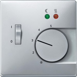 Фото Merten Artec MTN537560 Терморегулятор для теплых полов (10 А, 230 В, под рамку, с/у, алюминий)