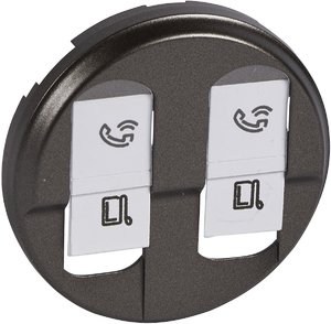 Фото Legrand Celiane 064936 Крышка розетки телефонной/компьютерной (RJ45, 2 шт, графит)