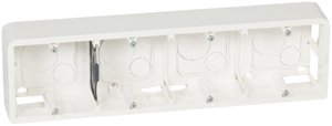 Фото Legrand Mosaic 080284 Коробка монтажная 4-постовая (горизонтальная, белая)