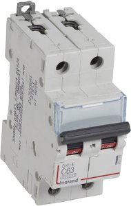 Фото Legrand DX3 407283 Автоматический выключатель двухполюсный 63А (6 кА, C)