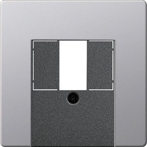 Фото Gira E22 0276203 Крышка розетки USB (USB, TAE, поле для надписи, алюминий)