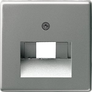 Фото Gira E22 027020 Крышка розетки компьютерной (RJ45/RJ11, нержавеющая сталь)