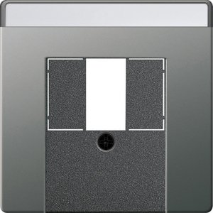 Фото Gira E22 027620 Крышка розетки USB (USB/TAE, нержавеющая сталь)