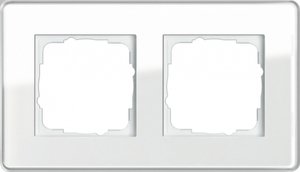 Фото Gira Esprit Glass C 0212512 Рамка 2-постовая (белое стекло)