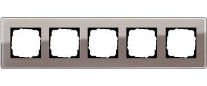 Фото Gira Esprit Glass C 0215522 Рамка 5-постовая (дымчатое стекло)