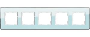 Фото Gira Esprit Glass C 0215518 Рамка 5-постовая (салатовое стекло)