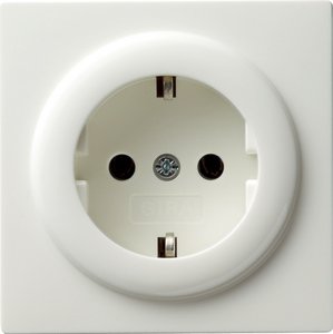 Фото Gira S-Color 018840 Розетка SCHUKO с заземляющим контактом (16 А, под рамку, скрытая установка, белая)