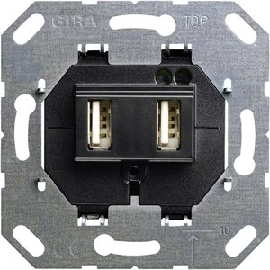 Фото Gira ClassiX/ClassiX 235900 Розетка USB (2 шт, механизм, с/у)