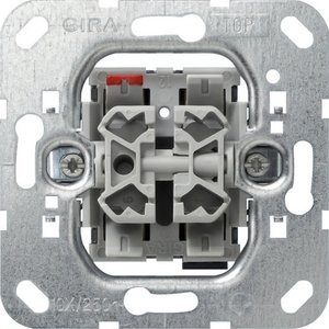 Фото Gira System55 015800 Выключатель жалюзи двухклавишный (10 А, без фиксациии, механизм, скрытая установка)