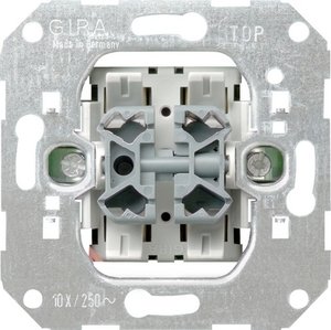 Фото Gira System55 015500 Кнопка П.К. + П.К. двухклавишный (10 А, механизм, скрытая установка)