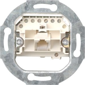 Фото Gira System55 017900 Розетка наклонная (RJ11/RJ45, cat.3, механизм, скрытая установка)