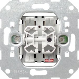Фото Gira F100 00010500 Выключатель двухклавишный (10 А, механизм, скрытая установка)