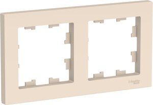 Фото Schneider Electric AtlasDesign ATN000202 Рамка 2-постовая (бежевая)