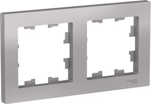 Фото Schneider Electric AtlasDesign ATN000302 Рамка 2-постовая (алюминий)