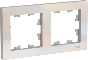 Фото Schneider Electric AtlasDesign ATN000402 Рамка 2-постовая (жемчуг)