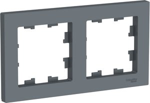 Фото Schneider Electric AtlasDesign ATN000702 Рамка 2-постовая (грифель)