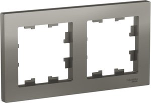 Фото Schneider Electric AtlasDesign ATN000902 Рамка 2-постовая (сталь)