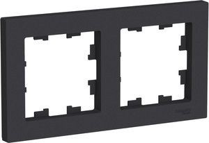 Фото Schneider Electric AtlasDesign ATN001002 Рамка 2-постовая (карбон)