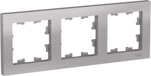 Фото Schneider Electric AtlasDesign ATN000303 Рамка 3-постовая (алюминий)